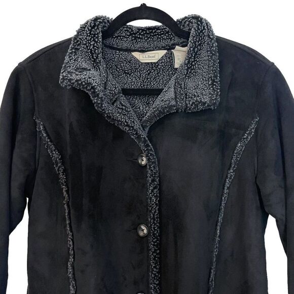 L.L.Bean Faux Shearling Suede Coat - Picture 2 of 10